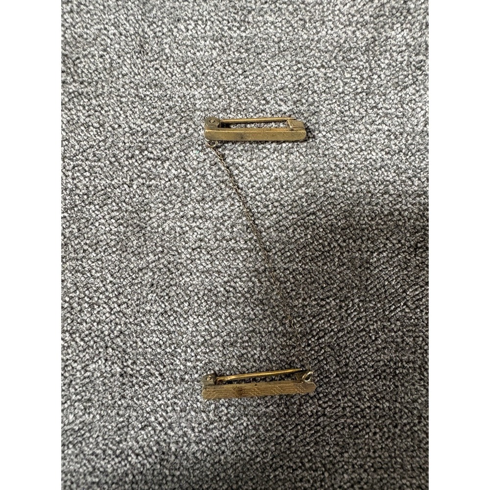 Antique Gold Filled? Single Chain, Double Bar Tie Pin 1" Each Pin